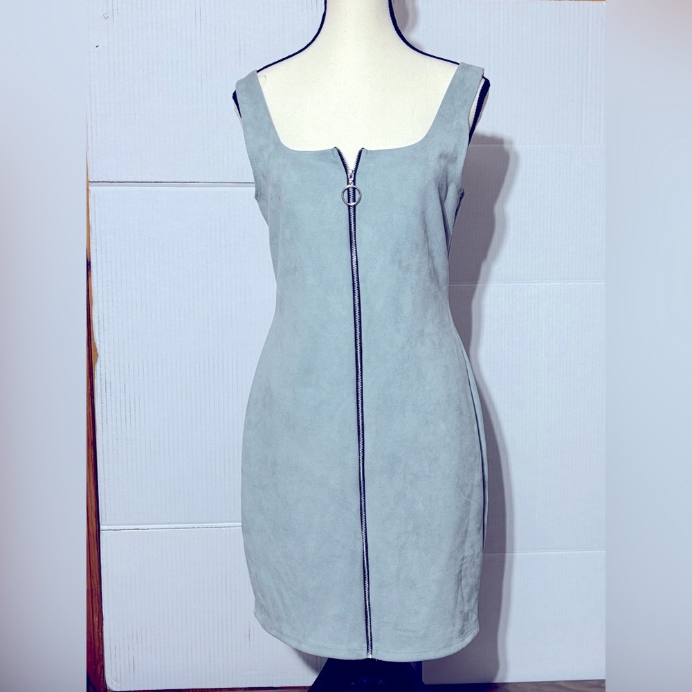 POPULAR Suede Dress size large 33” length 16” P2P.